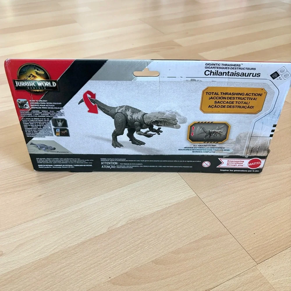 Jurassic World Rebirth Chilantaisaurus Dinosaur Gigantic Thrashers Attack Figure - Picture 11 of 15